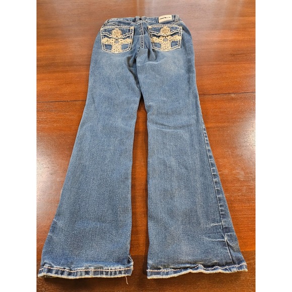 Jack David Women's‎ Blue Jeans with Embellished Pockets Size 9 inseam 31" - Picture 2 of 7